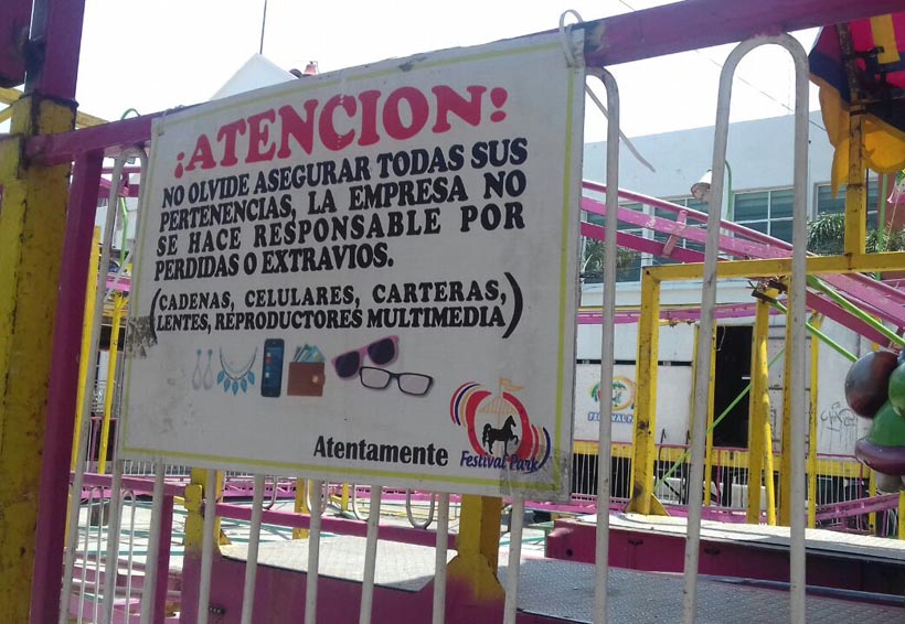 Piden verificar  juegos mecánicos en Salina Cruz, Oaxaca