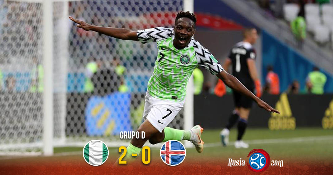 Nigeria sigue vivo y derrota a Islandia. Noticias en tiempo real