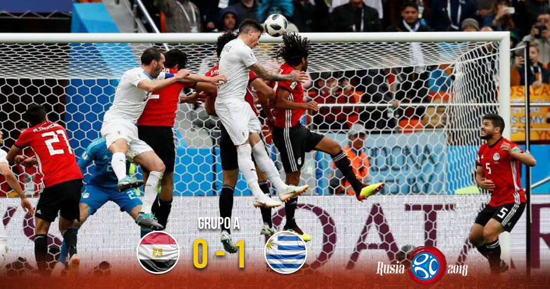 Uruguay derrota 1 – 0 a Egipto. Noticias en tiempo real