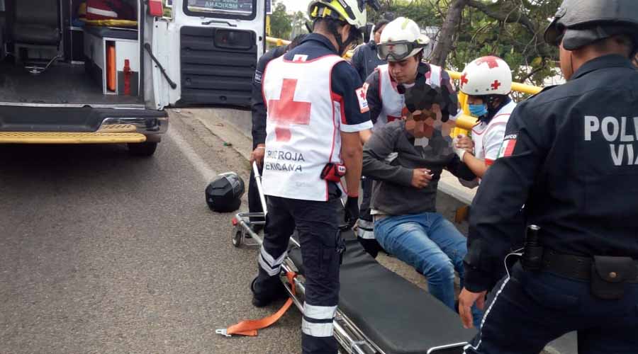 Motociclista derrapa en  el cerro del Fortín. Noticias en tiempo real