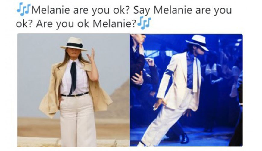 Hacen memes de Melania Trump por su singular forma de vestir. Noticias en tiempo real