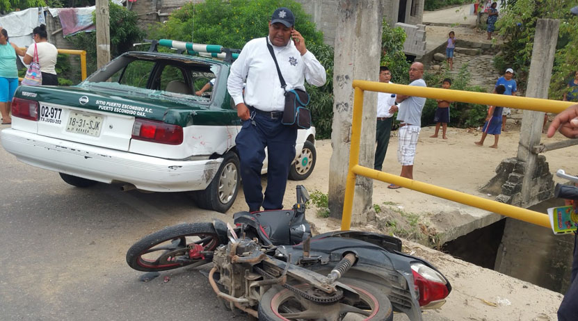 Impacta taxi a motociclista en Puerto Escondido | El Imparcial de Oaxaca