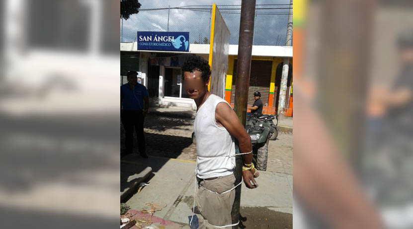 Atan a poste a acusado de robo en San Antonio de la Cal | El Imparcial de Oaxaca