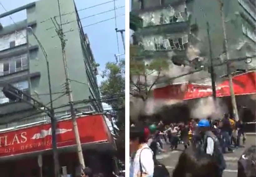 Video:Captan momento en que se derrumba edificio en la Roma, CDMX | El Imparcial de Oaxaca