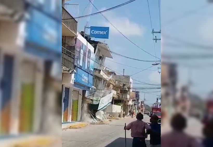 Video: Graban momento exacto en que se desploma edificio en Juchitán | El Imparcial de Oaxaca