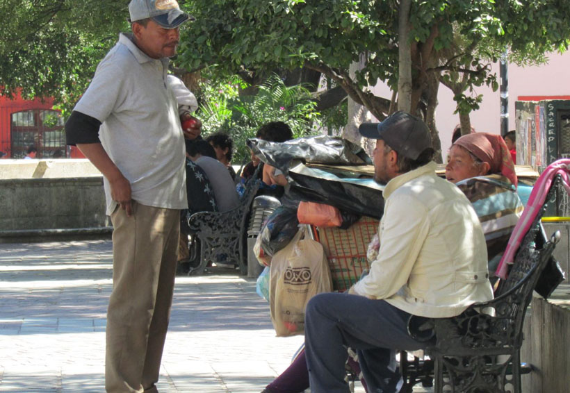 Incrementan indigentes en el Jardín Labastida y otros parques de Oaxaca