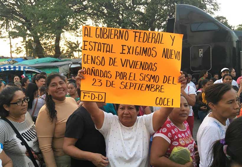 Exigen nuevo censo damnificados del 23 de septiembre en Juchitán, Oaxaca