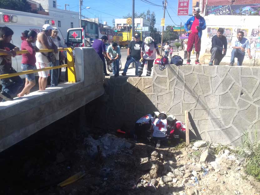 Cae de barda en el puente de Santa Lucía del Camino | El Imparcial de Oaxaca