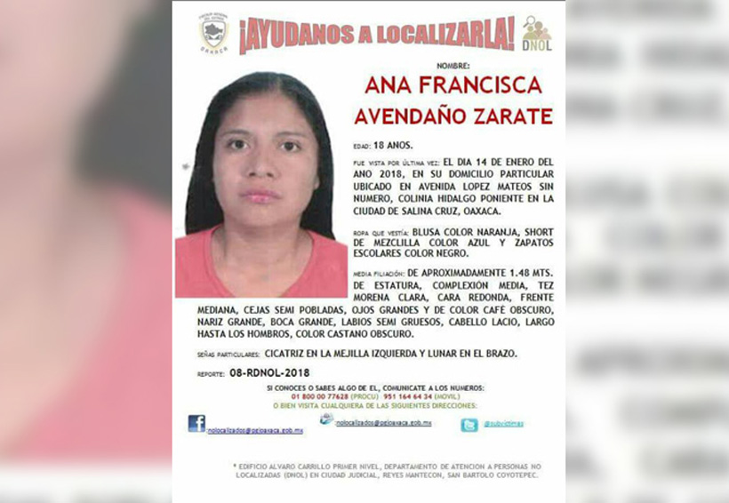 Buscan a joven desaparecida | El Imparcial de Oaxaca