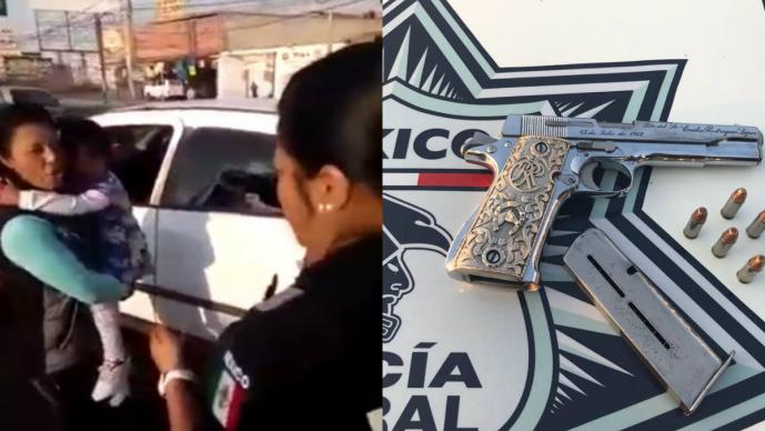 Video: Mujer usa a una niña para ocultar pistola | El Imparcial de Oaxaca