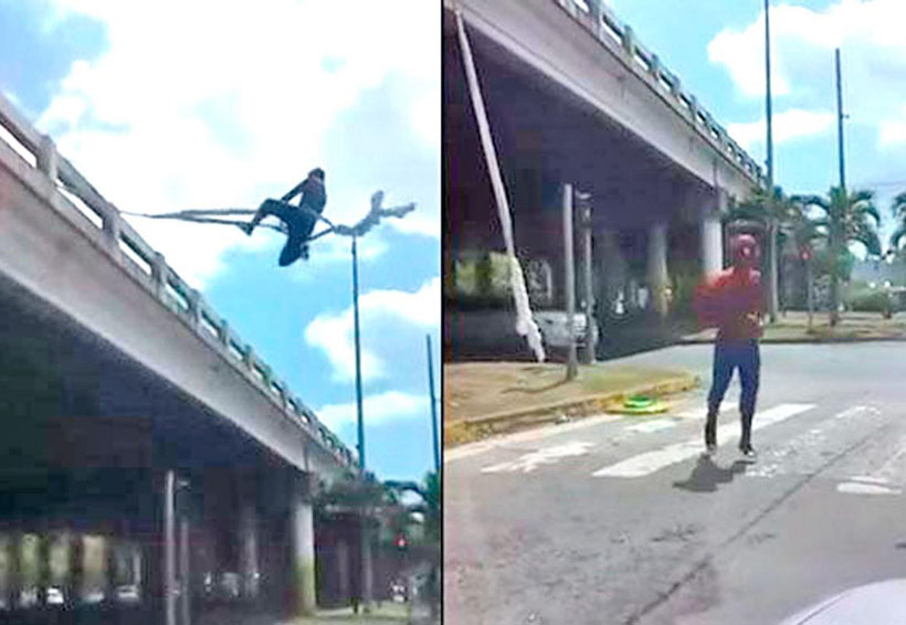 Video: Captan a Spiderman haciendo acrobacias en puente de Panamá | El Imparcial de Oaxaca