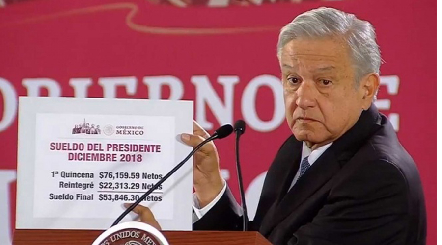 Devuelve AMLO más de 22 mil pesos de su primera quincena como presidente | El Imparcial de Oaxaca