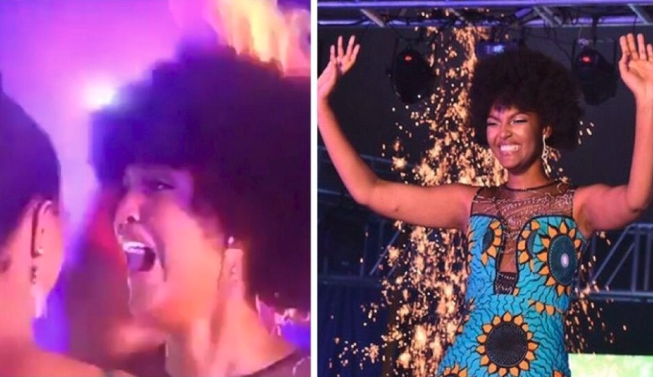 Video: Cabello de Miss África 2018 se incendia en plena coronación