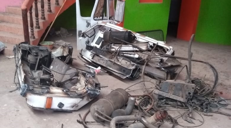 Aseguran caja de un tractocamión tras cateo en Juchitán