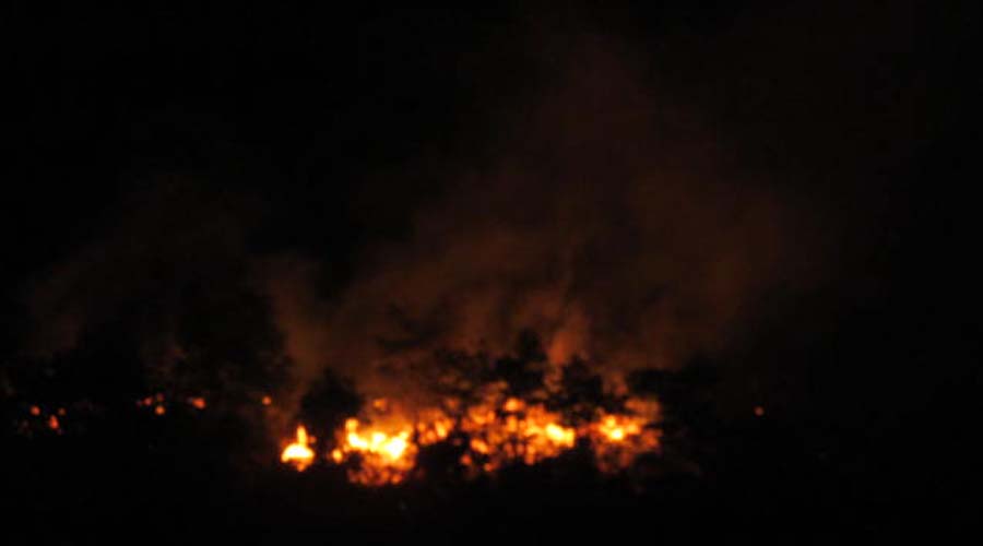Se suscita incendio en El Mirador, Huautepec