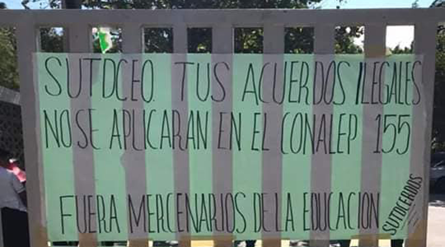 Siguen las protestas en el Conalep de Salina Cruz