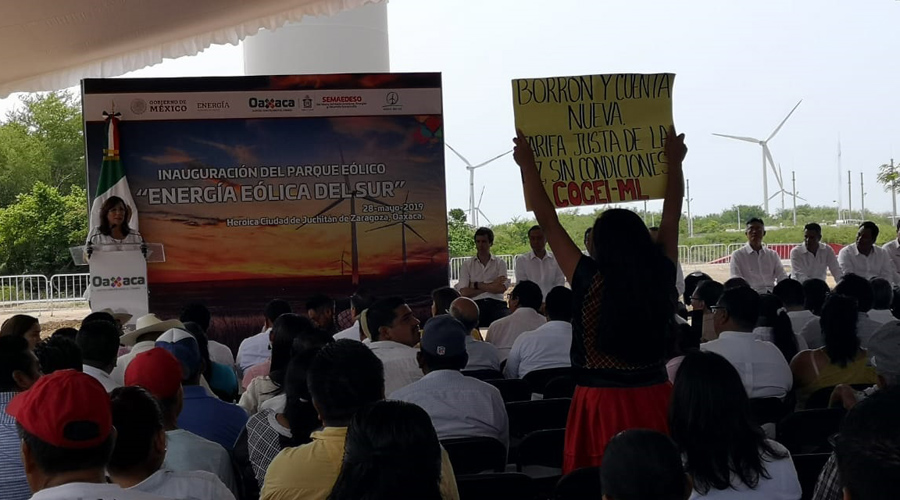 Protesta regidora de Juchitán  en  inauguración de parque eólico | El Imparcial de Oaxaca