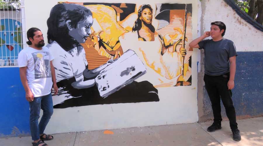 Jóvenes muralistas realizan obras en primaria de Cozoaltepec | El Imparcial de Oaxaca