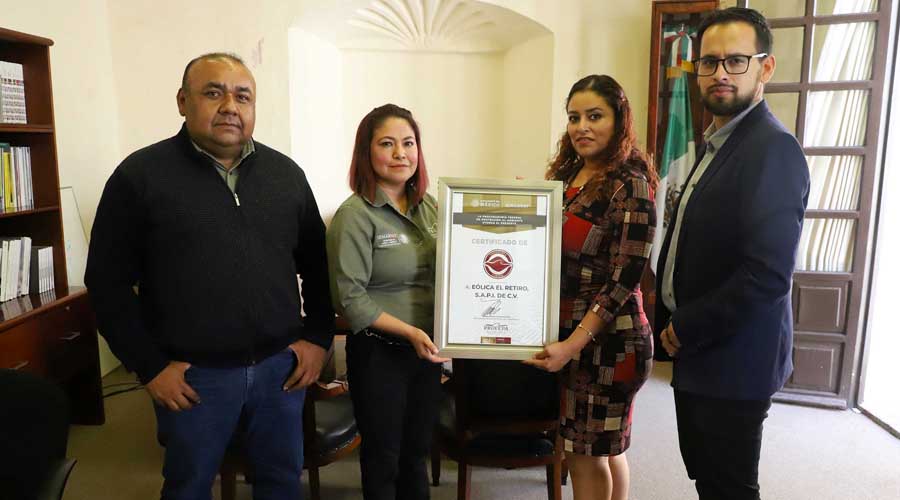 Certificado de Industria Limpia a Eólica El Retiro | El Imparcial de Oaxaca