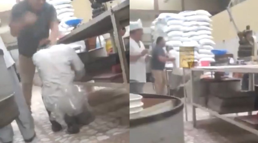 Video: Panadero golpea a uno de sus empleados