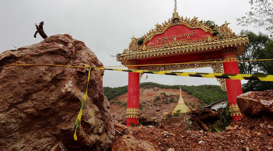 Lluvias causan derrumbe en Birmania; al menos 41 muertos