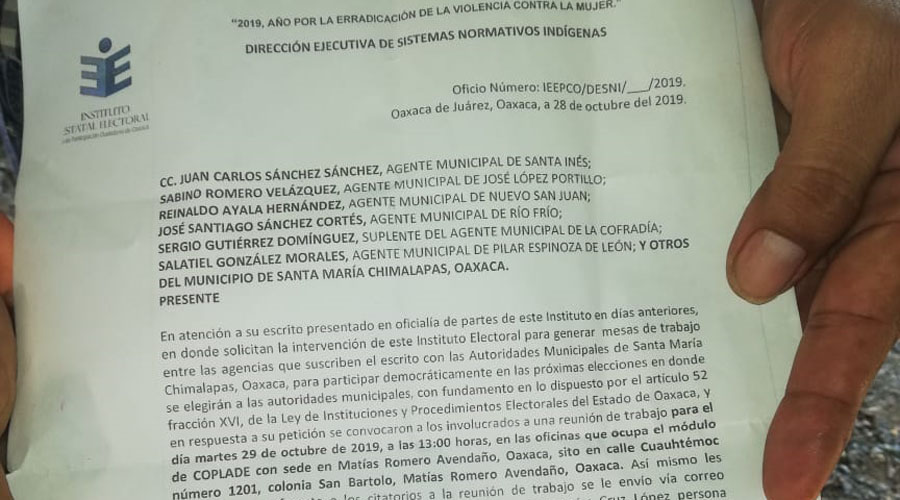 IEEPCO suspende una reunión en los Chimalapas