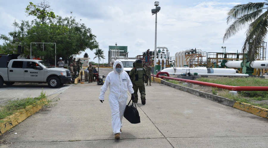 En Salina Cruz, realizan un simulacro por bomba en terminal portuaria