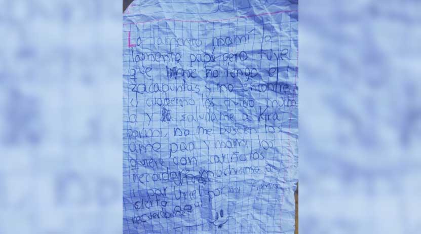 “Lo lamento, mami, tuve que irme”. El mensaje de un niño que huyó de casa por perder un cuaderno | El Imparcial de Oaxaca