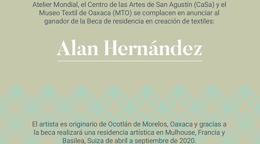 Gana Alan Hernández beca para residencia Atelier Mondial | El Imparcial de Oaxaca
