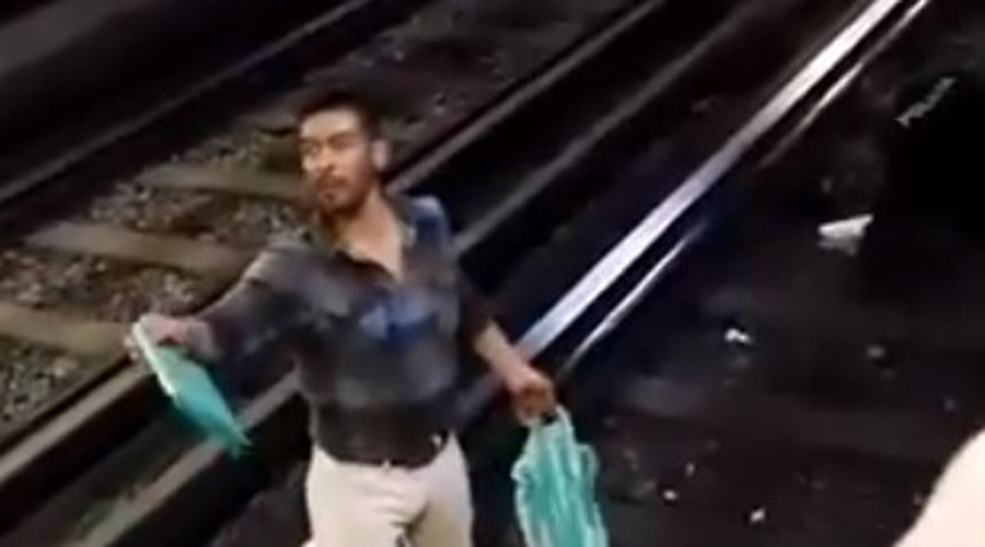Video: Detienen a borracho por aventar a policía a las vías del Metro