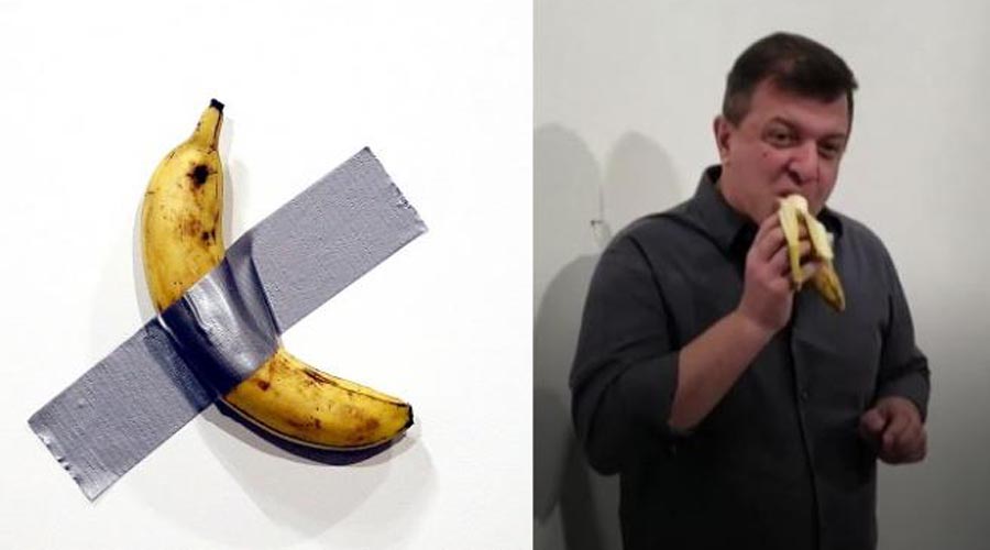 VIDEO: Se come obra de arte de la banana valorada en 120.000 dólares | El Imparcial de Oaxaca
