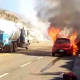 Se incendia vehículo en el libramiento de Ocotlán