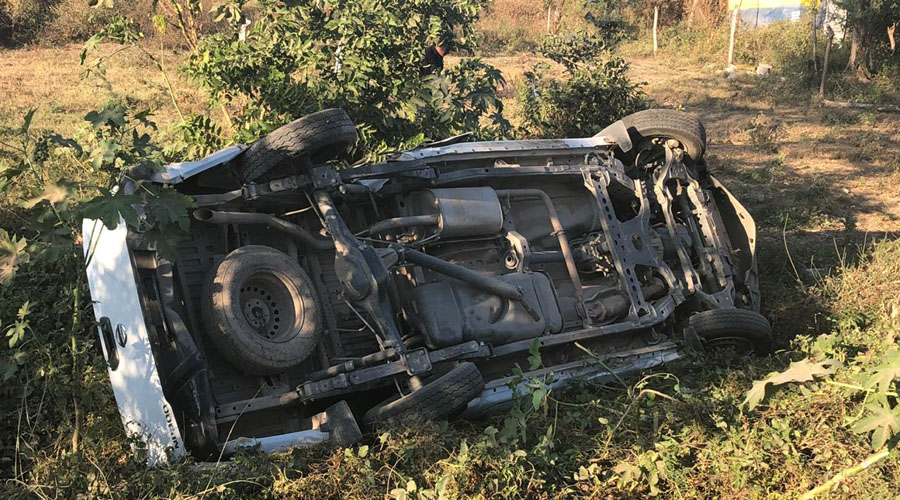 Vuelca trabajador eólico en Juchitán
