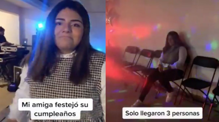 Joven organiza gran fiesta de cumpleaños; sólo van tres invitados