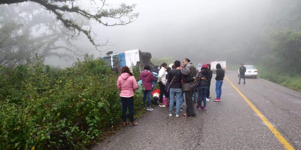 Se sale de la carretera  y casi se va al vacío, autobús turístico en la Cañada | El Imparcial de Oaxaca