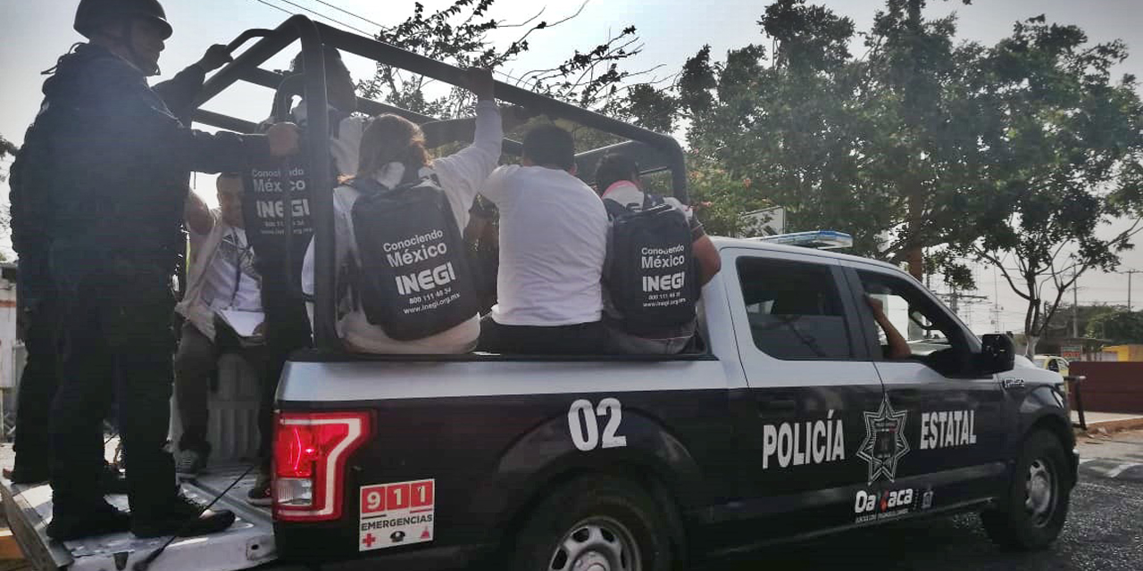 Brindan seguridad a los encuestadores de INEGI en Juchitán