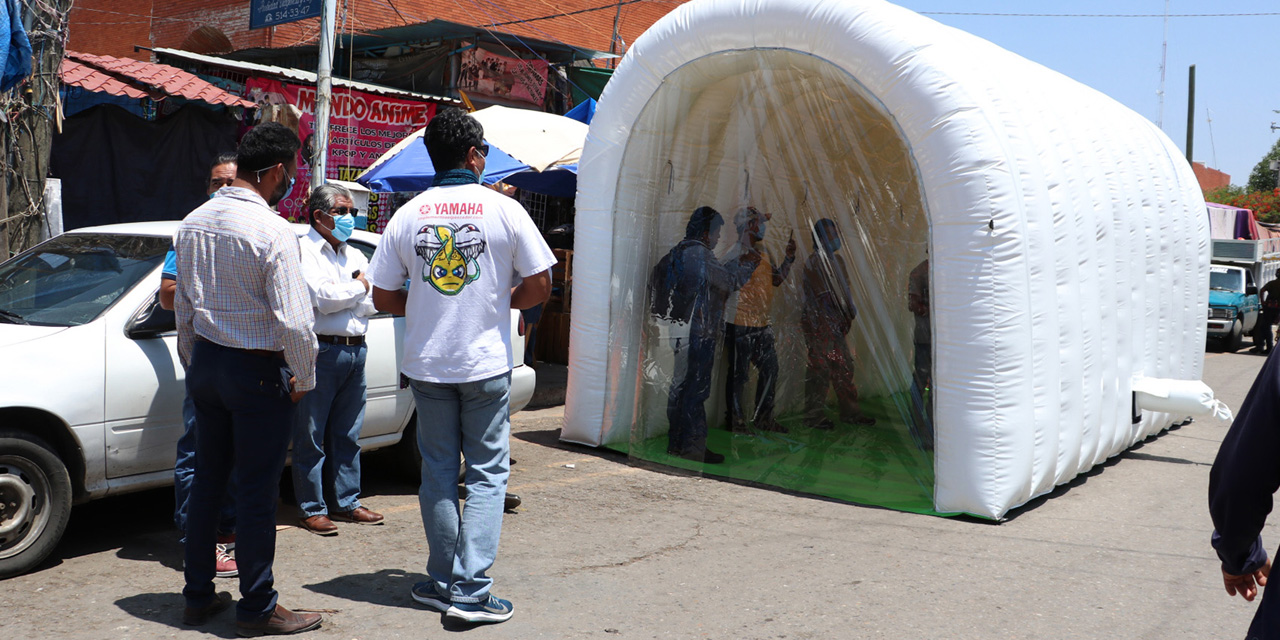 Instalan túneles sanitizantes en la Central de Abastos | El Imparcial de Oaxaca