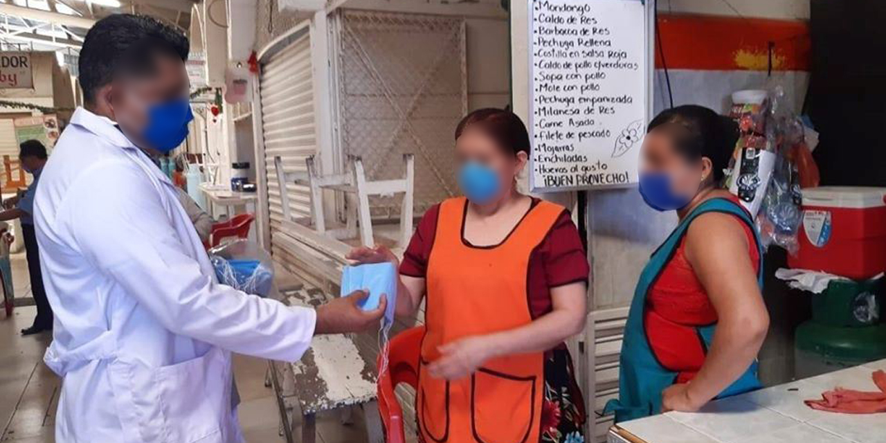Implementan medidas sanitarias en mercado de Salina Cruz