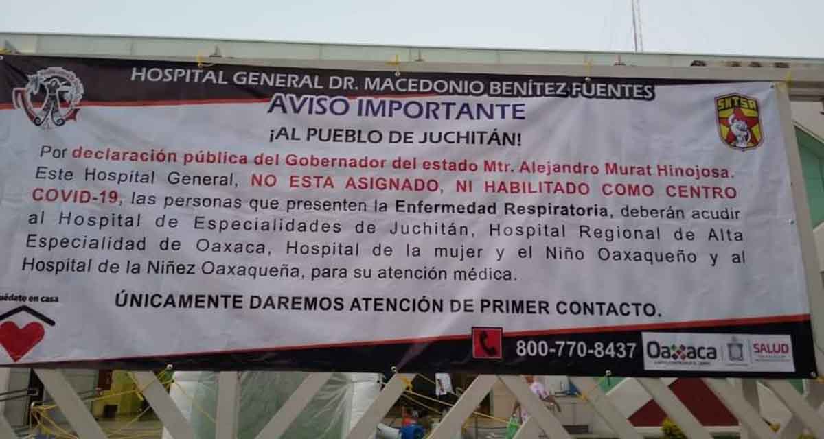 Hospital “Benítez Fuentes” no está habilitado para atender Covid-19 | El Imparcial de Oaxaca