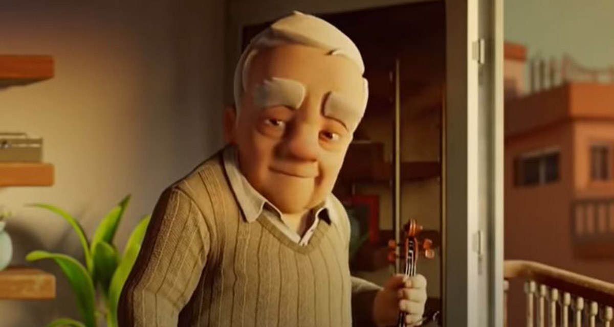 Video: Homenajean con cortometraje al anciano con Alzheimer que tocaba la armónica en su balcón