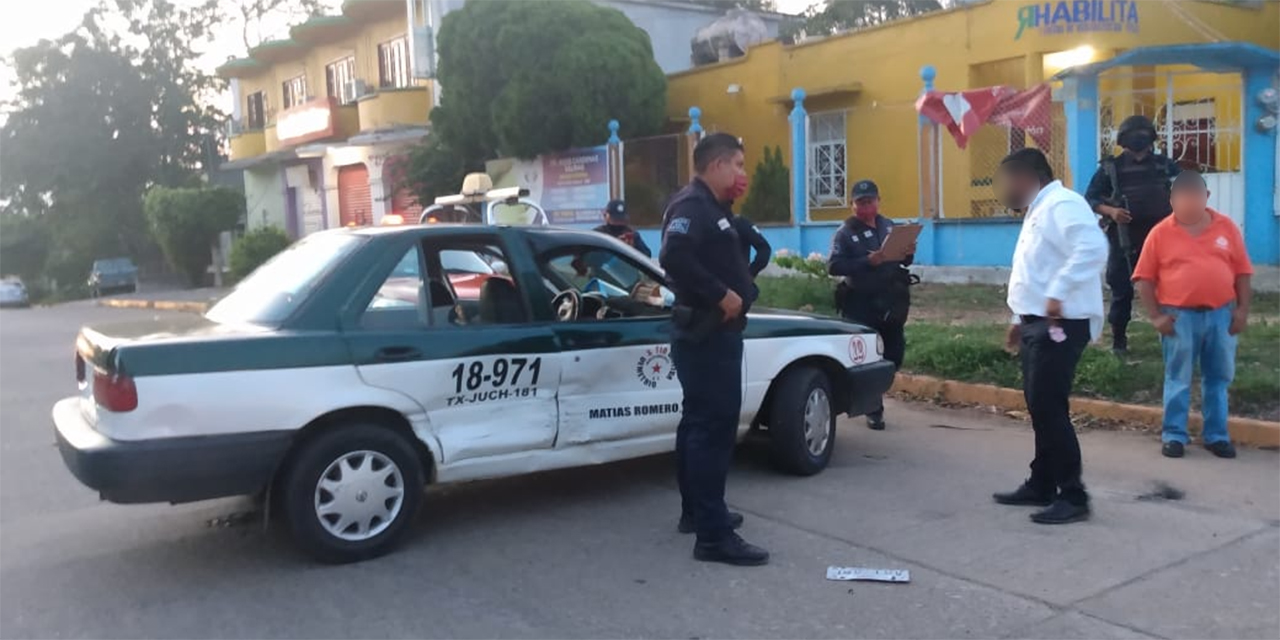 Choque y fuga en calles de Matías Romero