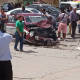 Aparatoso accidente entre taxi y camioneta en colonia del Maestro, Oaxaca