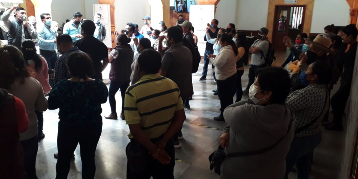Protestan antorchistas en Huajuapan de León
