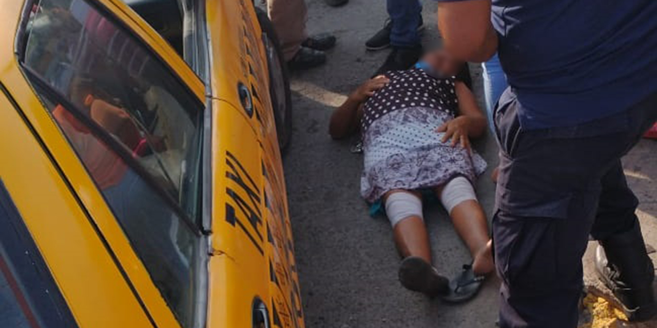 Taxista imprudente en Salina Cruz por poco mata a una mujer