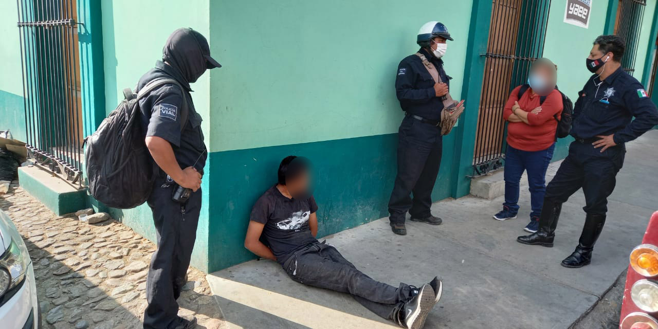 Atrapan a un presunto ladrón en el Centro Histórico de Oaxaca