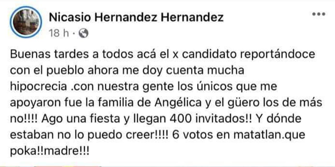 Candidato de Tlacolula recrimina porque no votaron por él | El Imparcial de Oaxaca