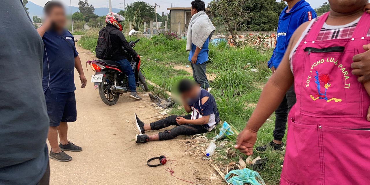 Ebrio motociclista se impacta contra llanta en las Riberas del Atoyac | El Imparcial de Oaxaca