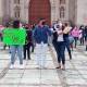 Mujeres se manifiestan por el Día Naranja en la explanada de Santo Domingo