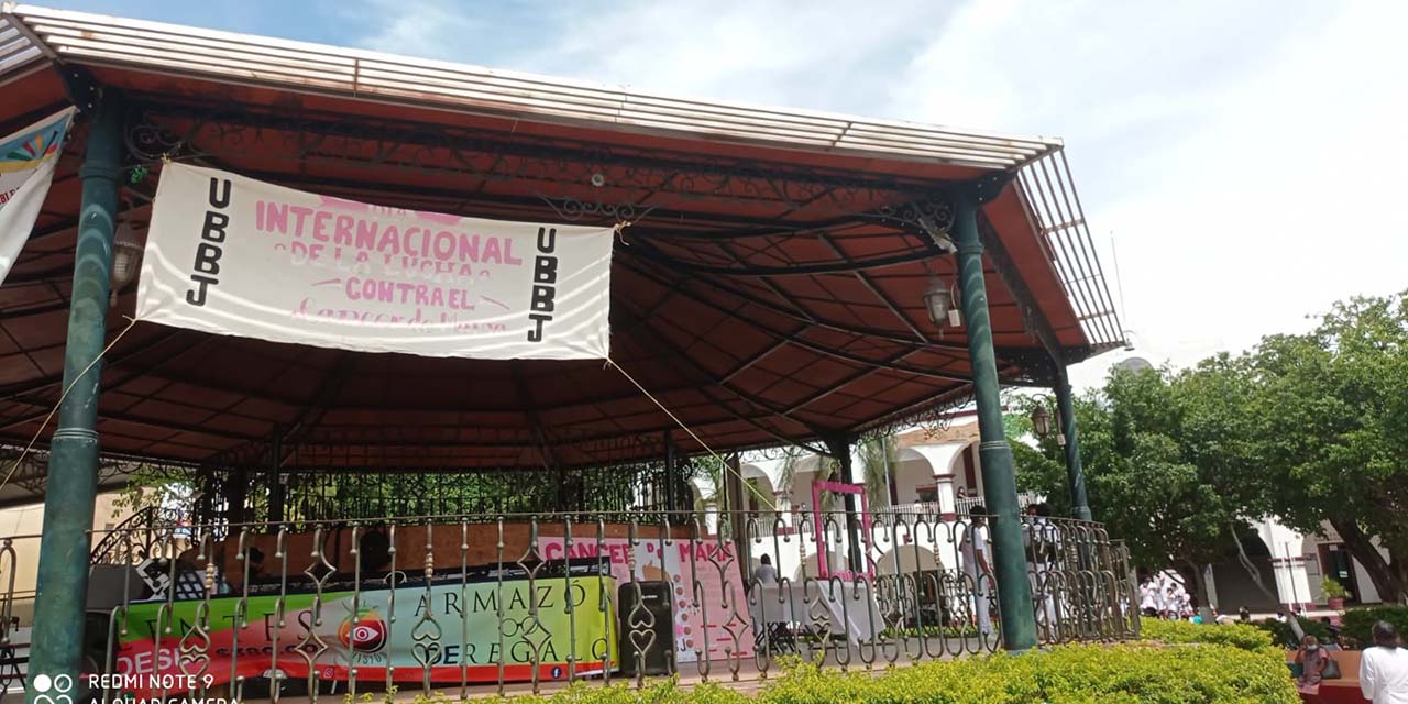 Estudiantes concientizan a ciudadanos sobre el Cáncer de Mama en Pochutla