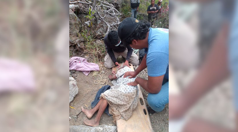 Abuelita cae a barranco; gritos de auxilio alertaron a pobladores | El Imparcial de Oaxaca
